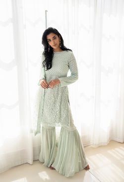 Sage Green “Noor” Sharara Set