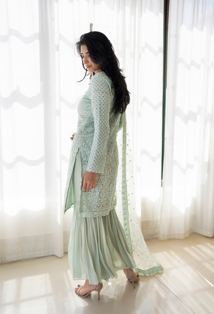 Sage Green “Noor” Sharara Set