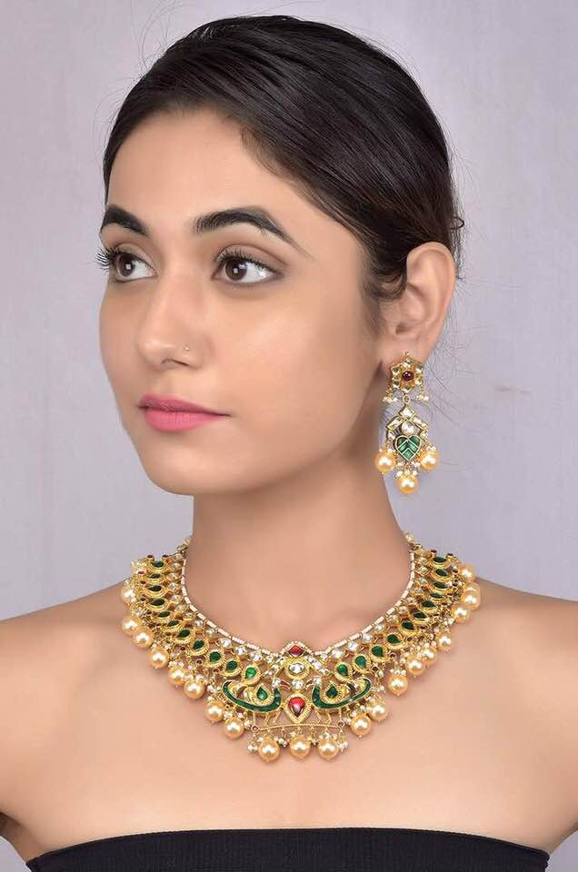 Amrapali Silver Gold Plated Jewelry Set