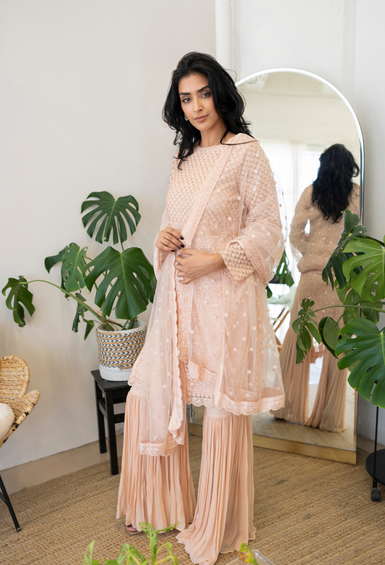 Blush Pink “Noor” Sharara Set