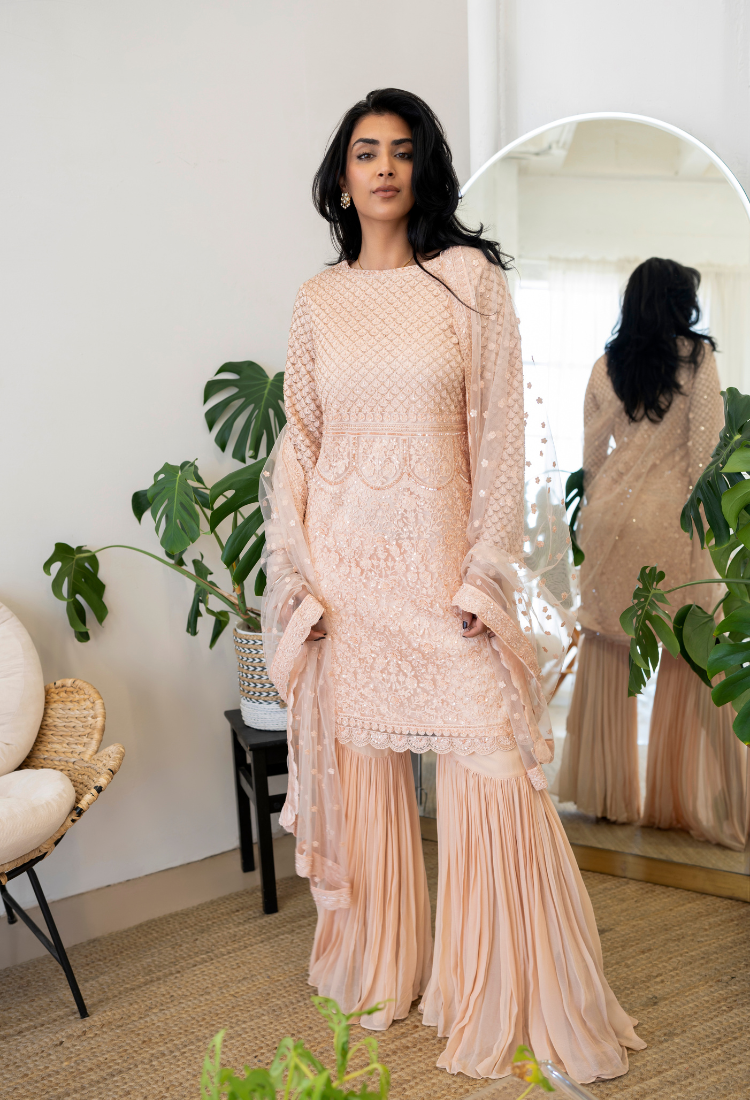 Blush Pink “Noor” Sharara Set