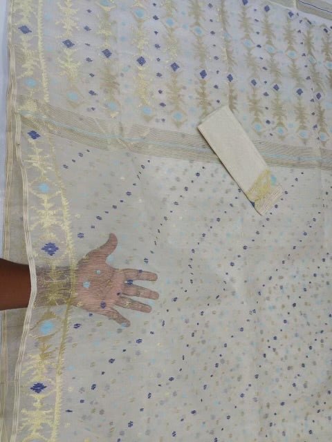 Cumulus Clouds Jamdani saree