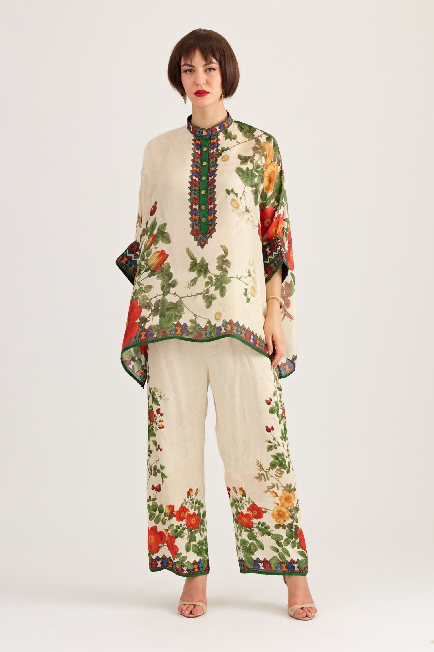 Rajdeep Ranawat Chanel Ivory/Emerald Tunic Set