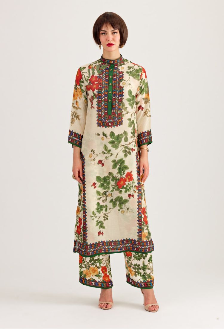 Redoute : Champa - Ivory/Emerald