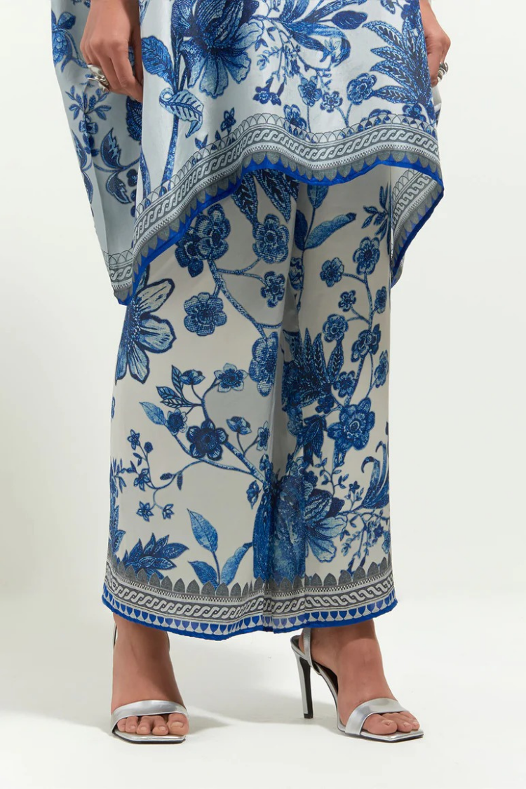 Rajdeep Ranawat Florence Chanel 36" White/Blue Tunic Set