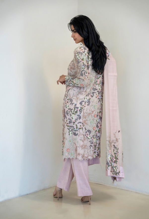 Anamika Khanna Pink Straight Suit