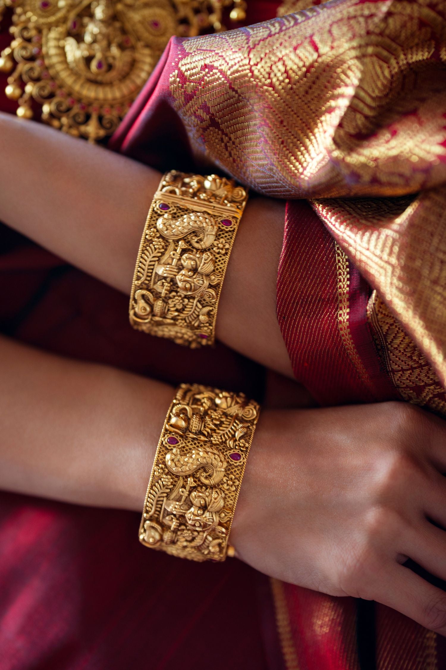 Radha Krishna Brass Bangle set