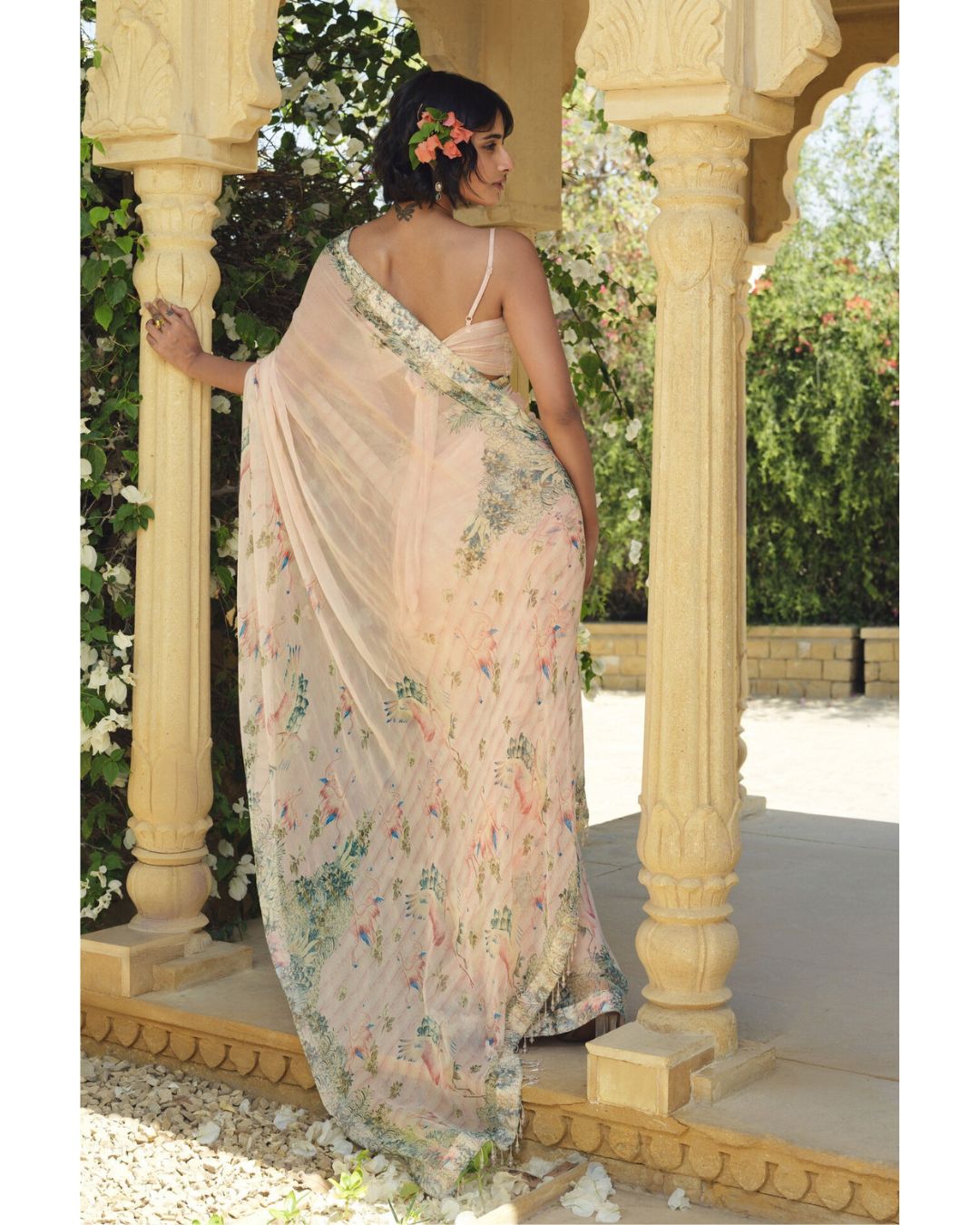 Idalia Printed Chiffon Saree