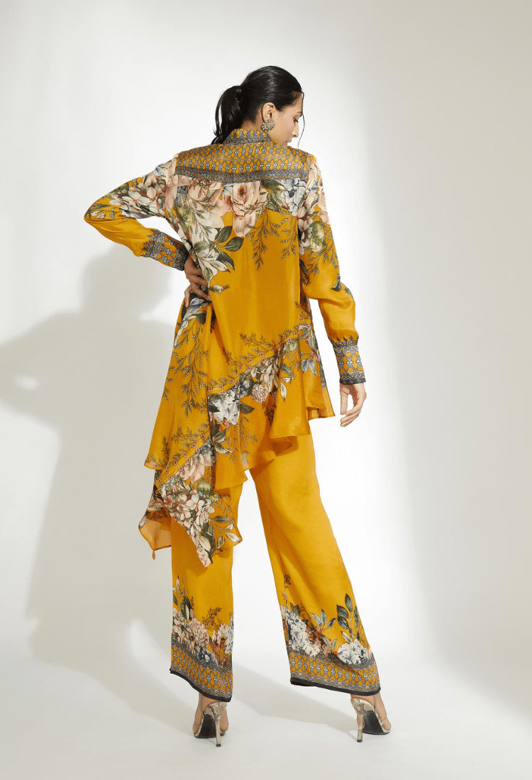 A Notting Hill Summer Bijli Mustard Tunic + Pant Set