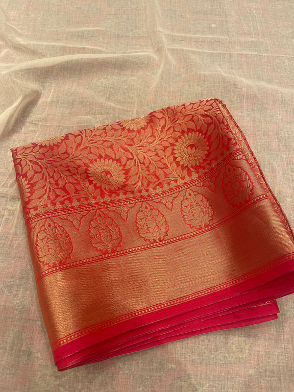 Red Art Silk Benarasi Saree