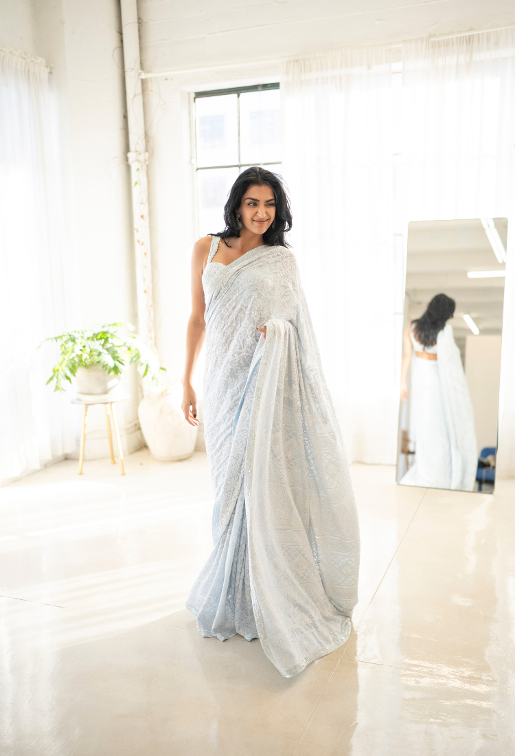 The Kismet Chikankari Sari