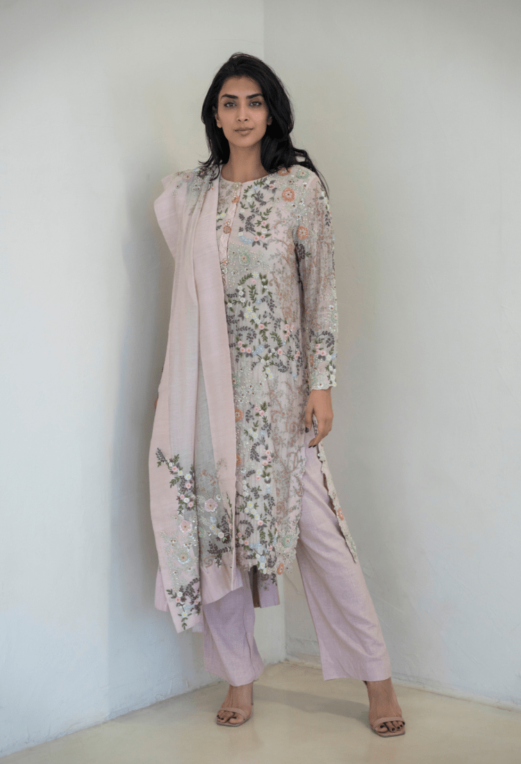 Anamika Khanna Pink Straight Suit