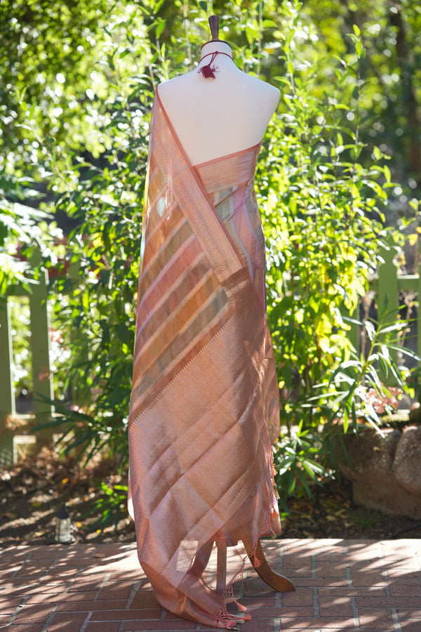 Striped Organza Tissue Saree
