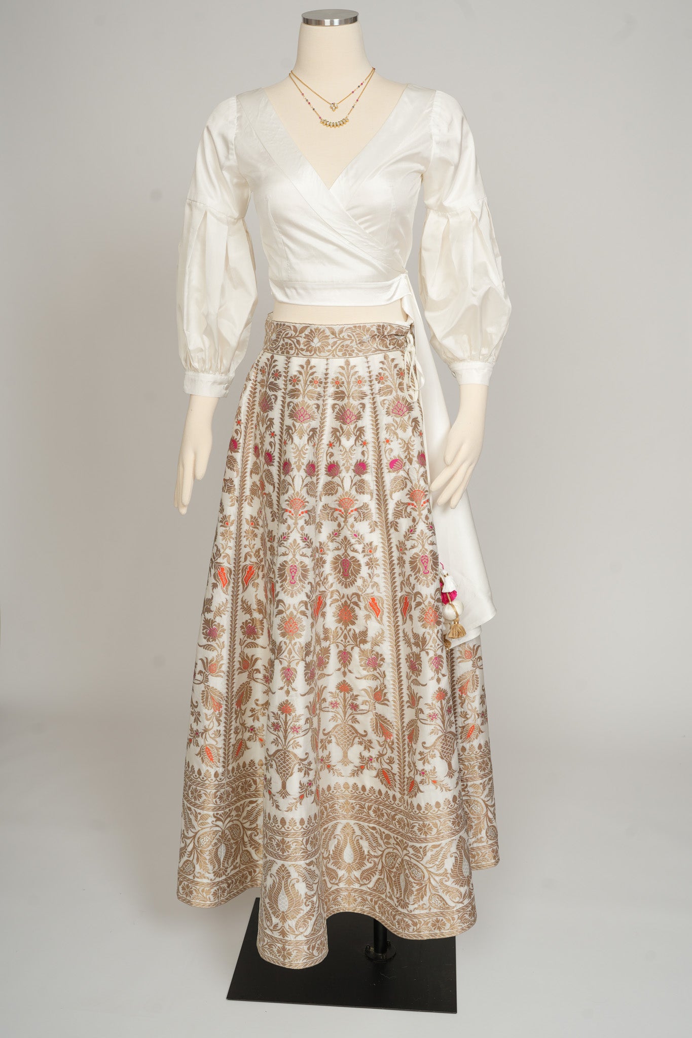 White Benarasi Lehenga Set