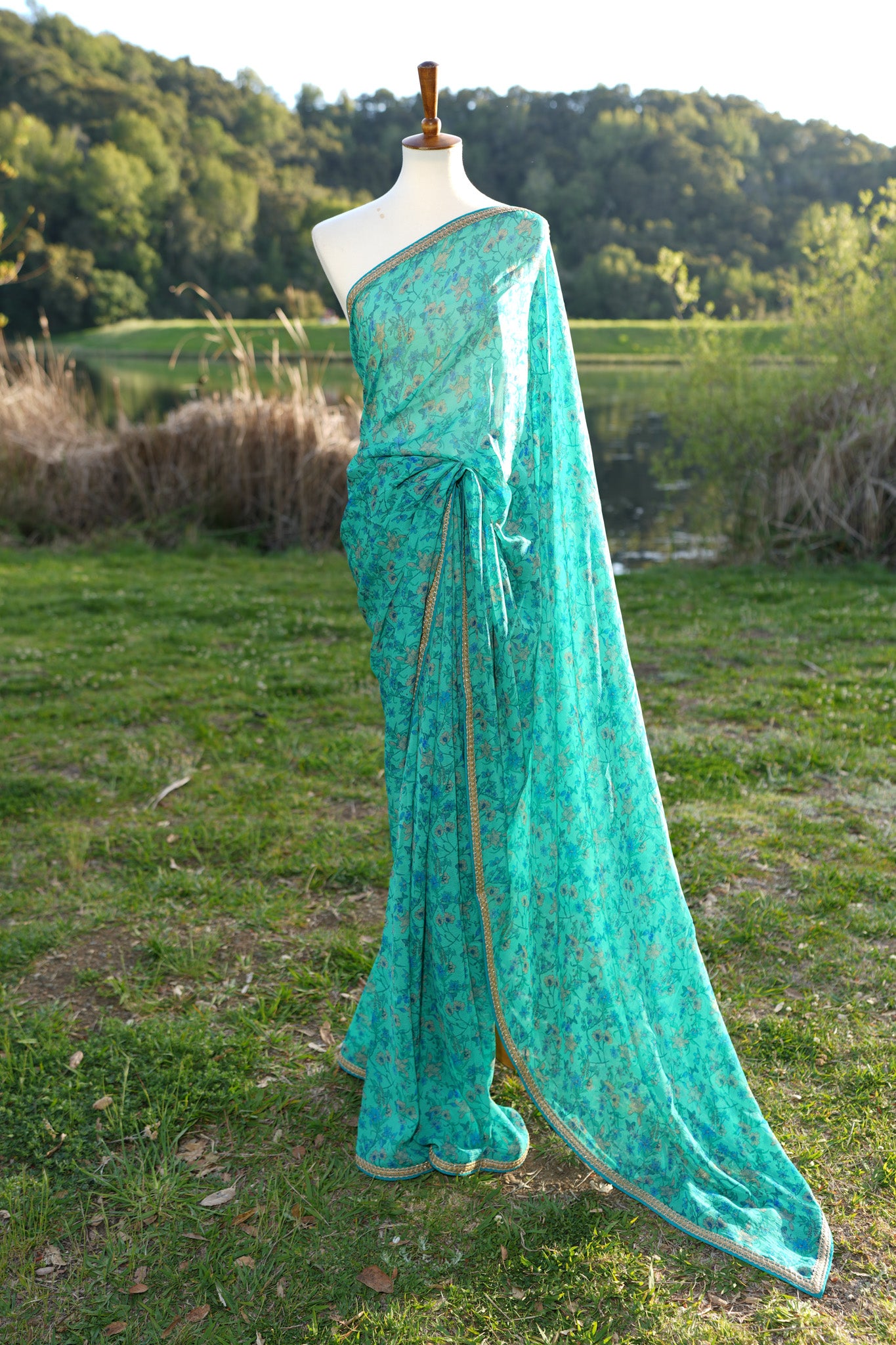 Printed chiffon saree