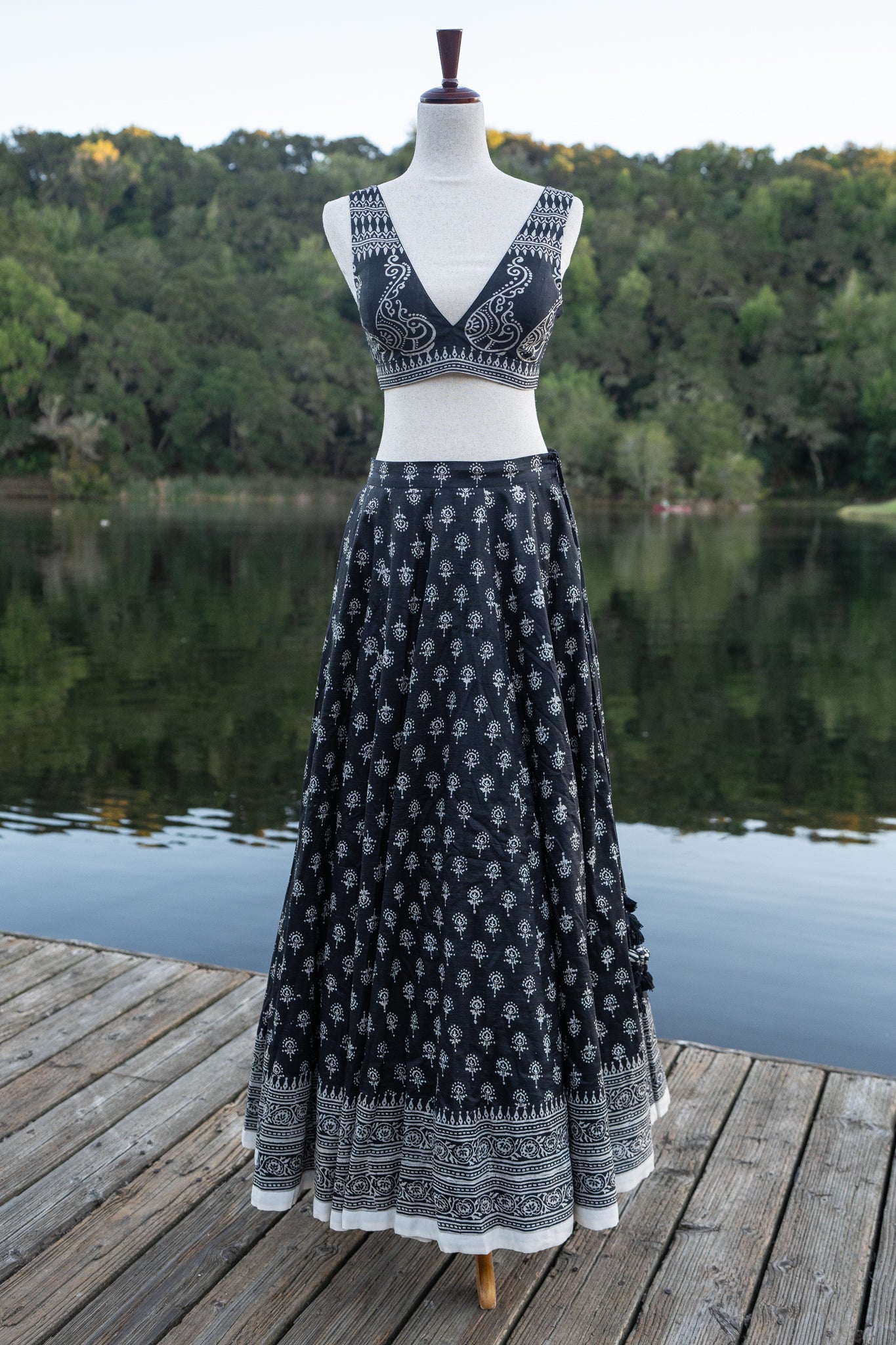 Black Murshidabad Silk Lehenga Set