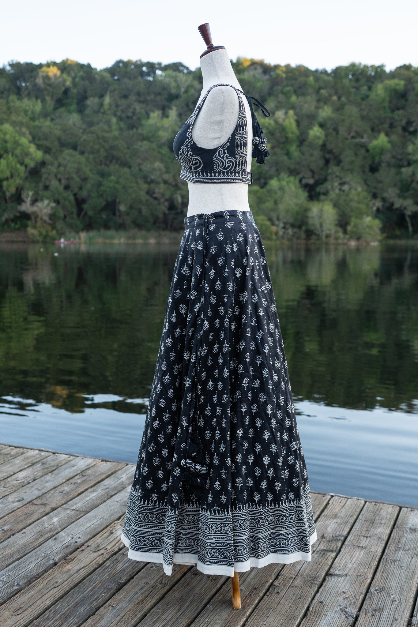 Black Murshidabad Silk Lehenga Set