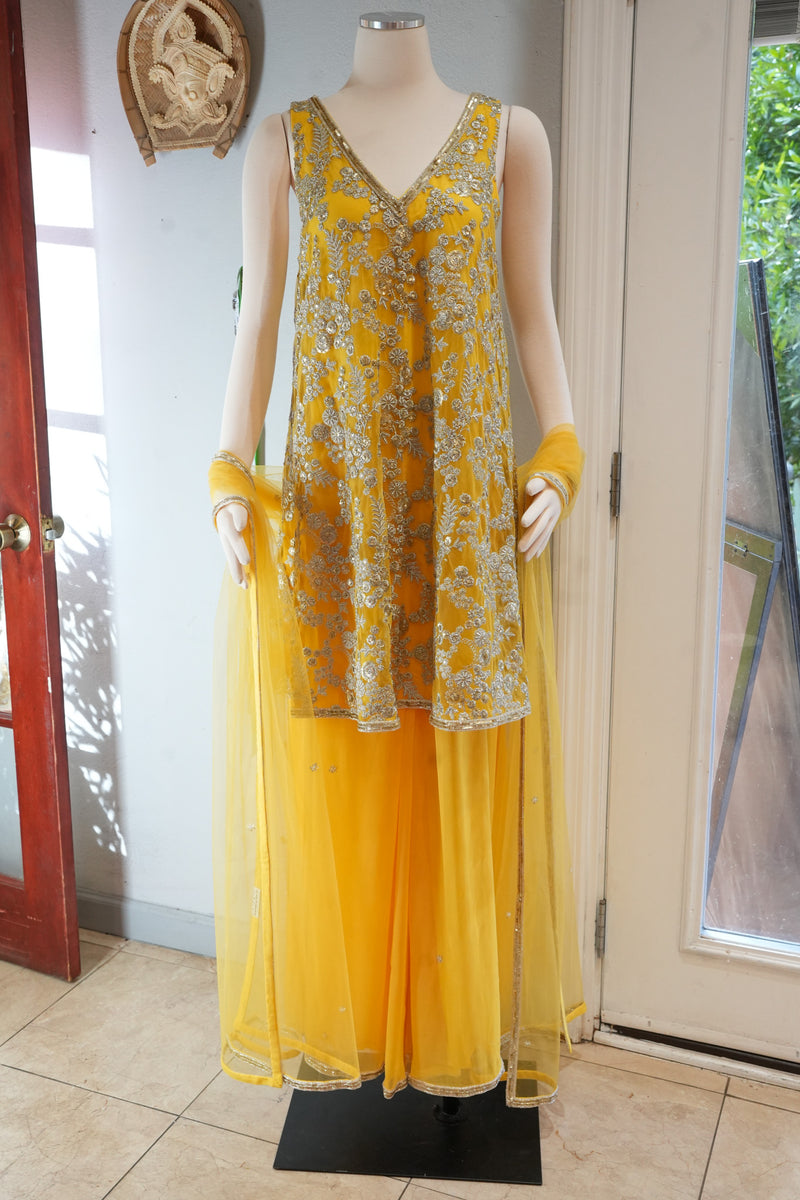 Yellow Sharara Set