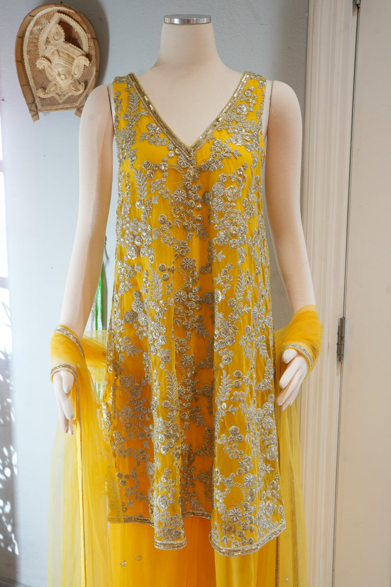 Yellow Sharara Set