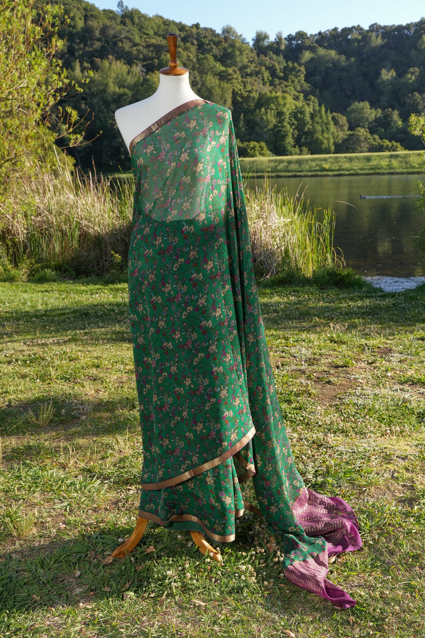 Printed chiffon saree