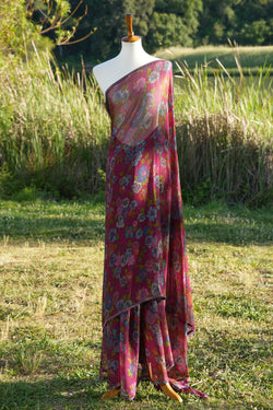 Printed chiffon saree