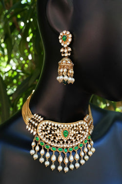 Amrapali Silver Gold Plated Jewelry Set