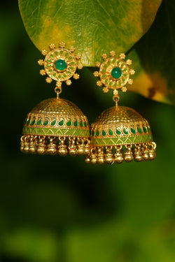 Amrapali Silver Gold Plated Jhumka Earrings