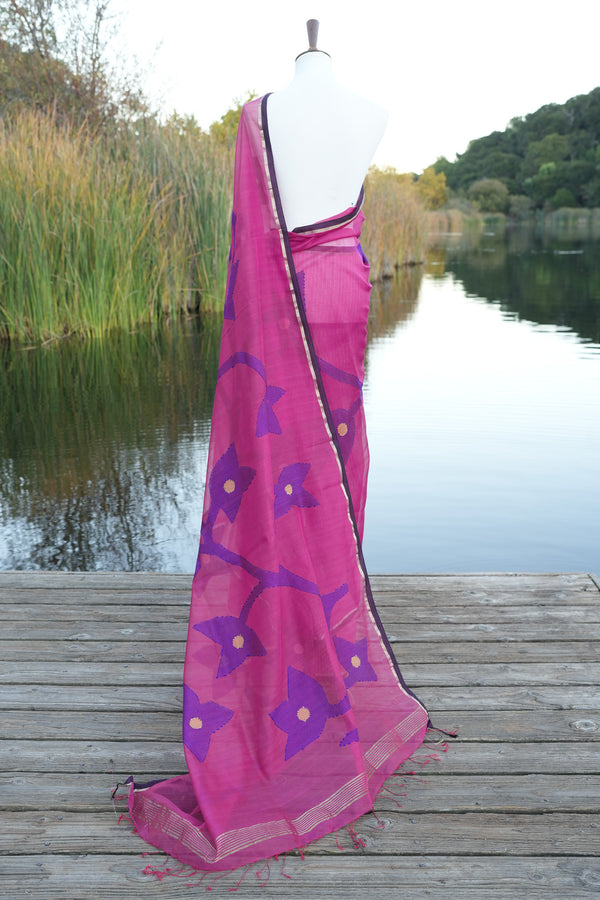 Pink Bengali Handloom Saree