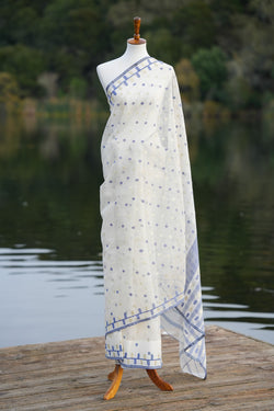 The Santorini Jamdani saree