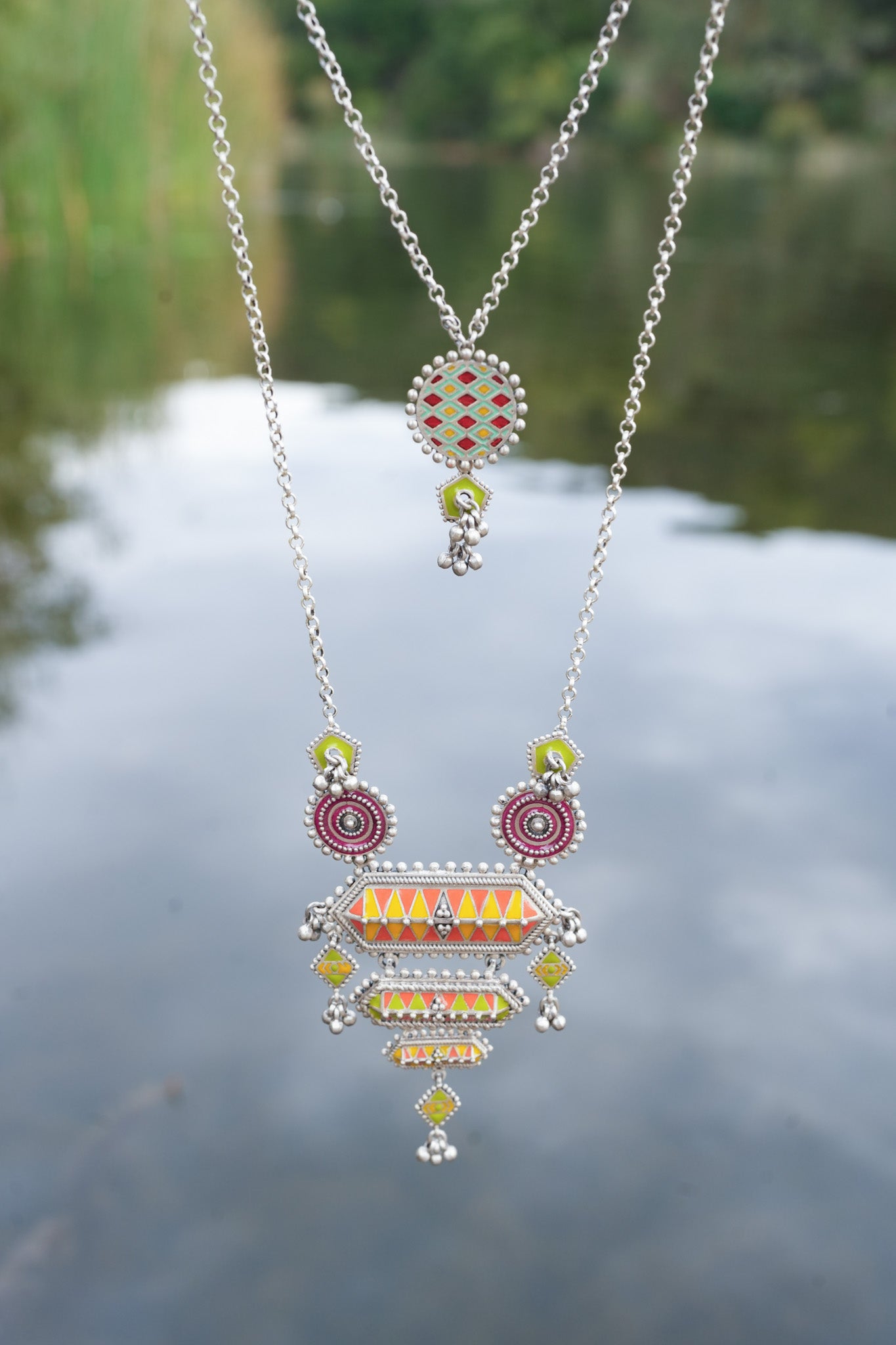 Silver Nirali Ghungroo Necklace
