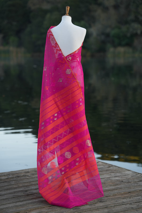 Pink Heirloom Jamdani Saree