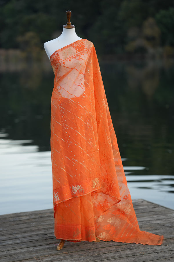 Sunkist Jamdani saree