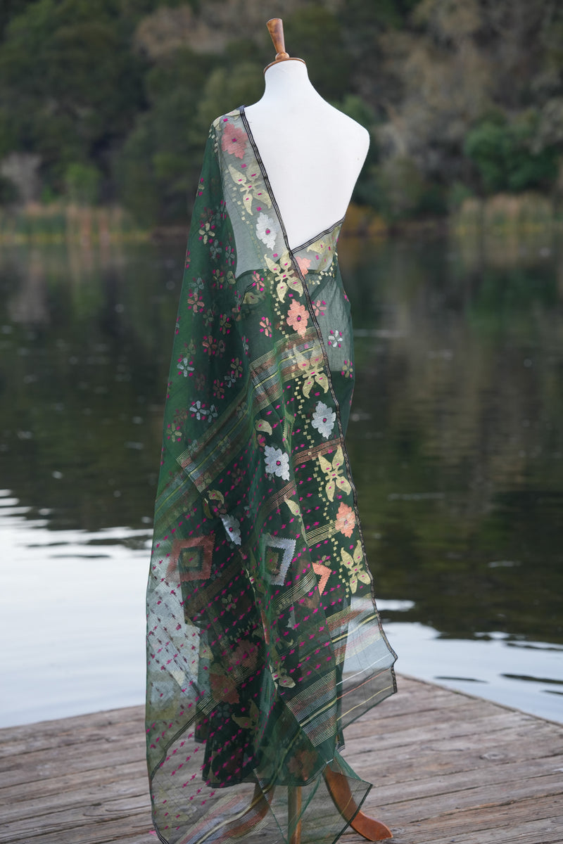 Green Jamdani Saree