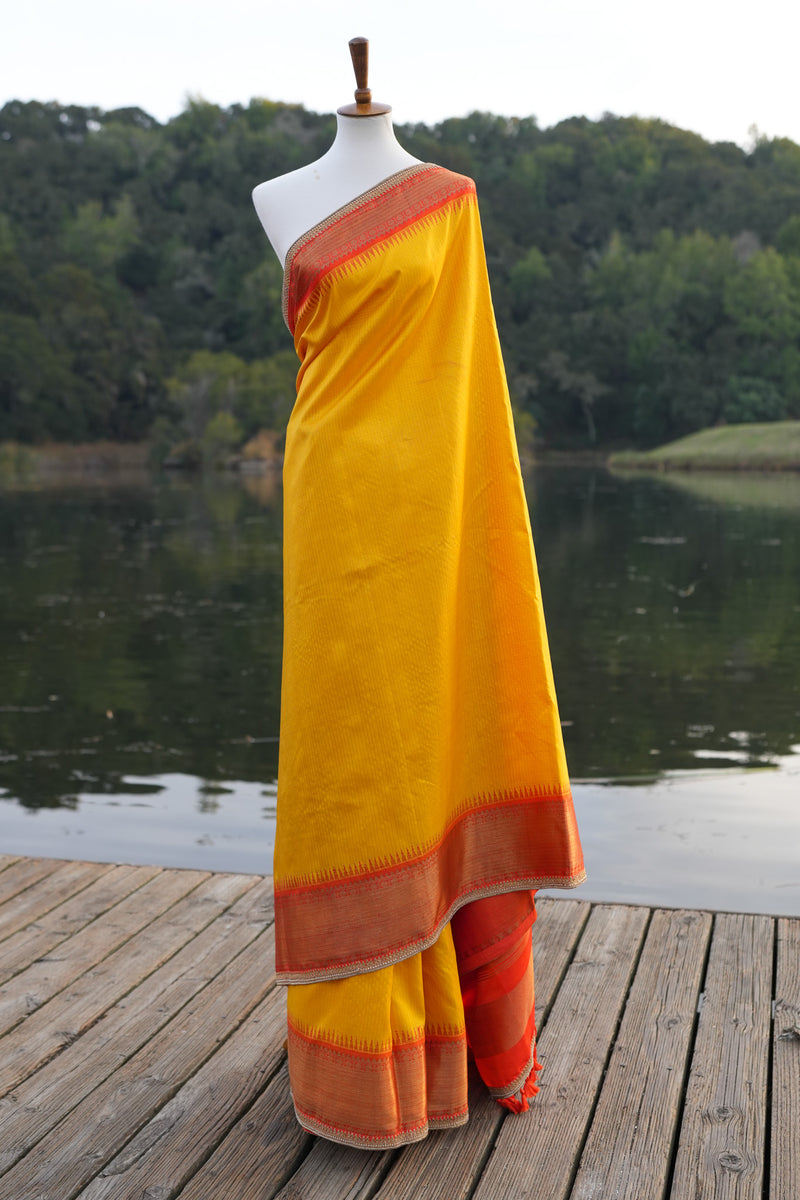 Sunset Kanjiveram Saree