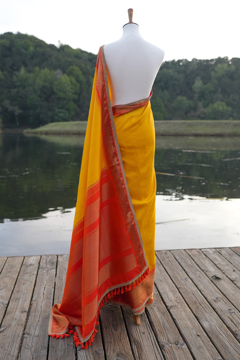 Sunset Kanjiveram Saree