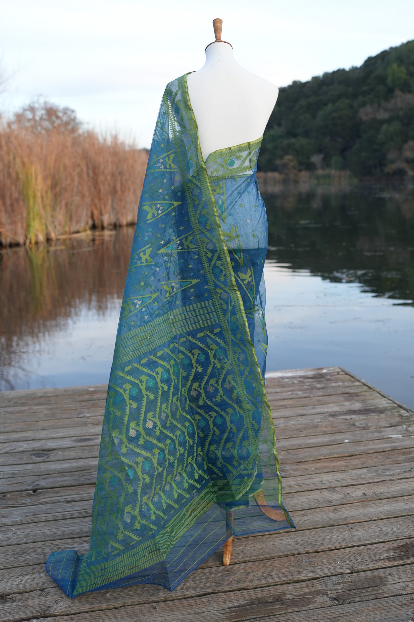 Confluence of Two Rivers Jamdani Saree