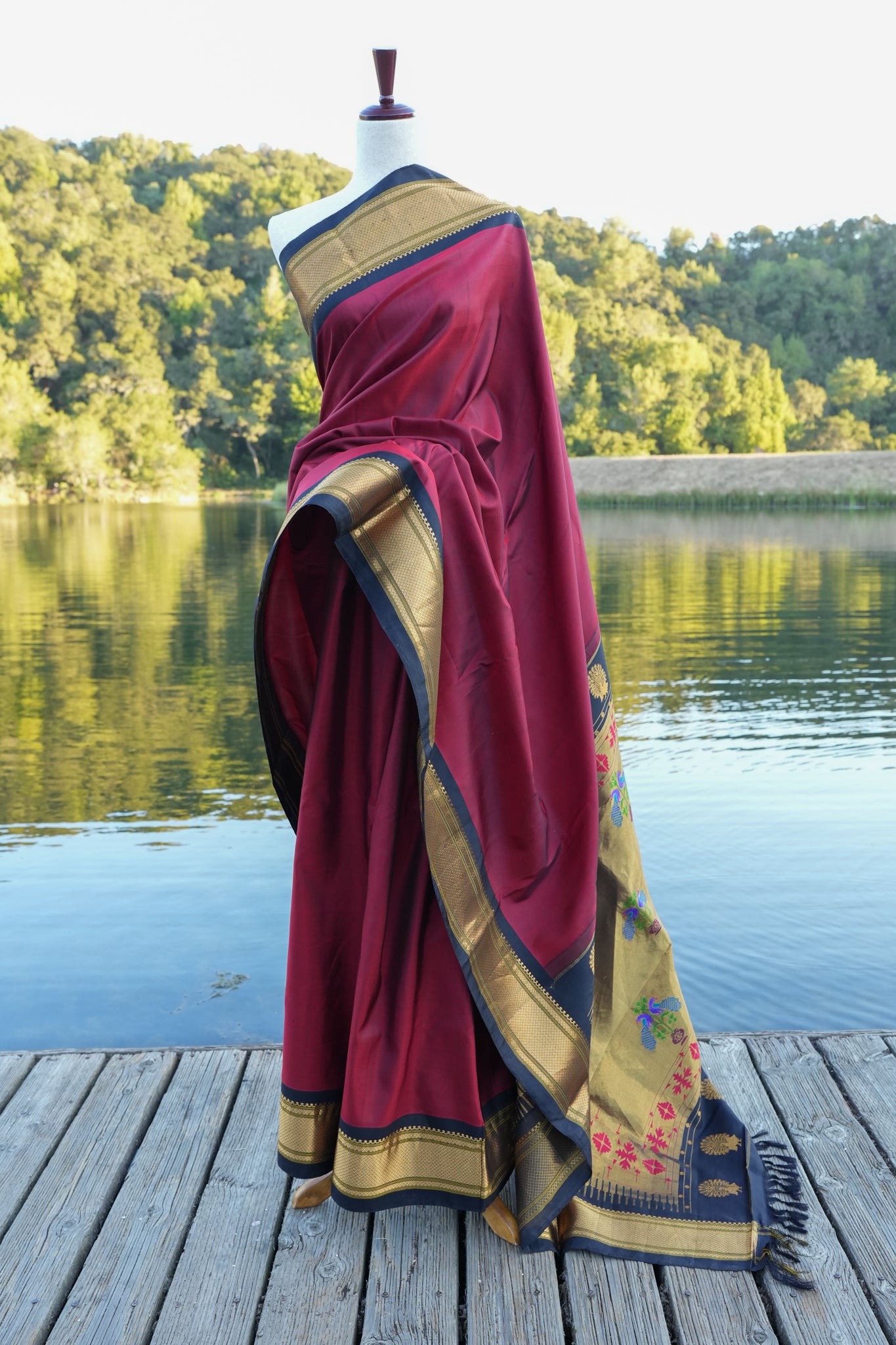 Maroon Paithani Silk Saree