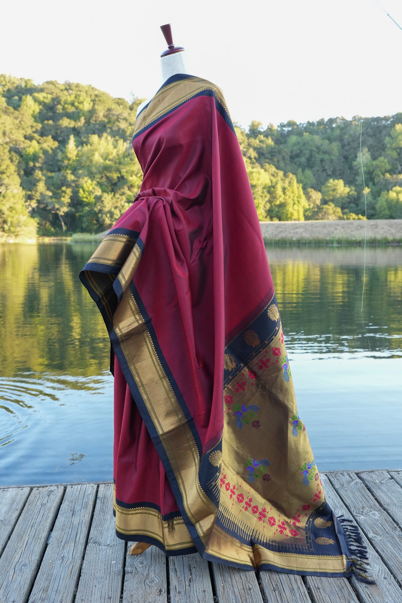 Maroon Paithani Silk Saree