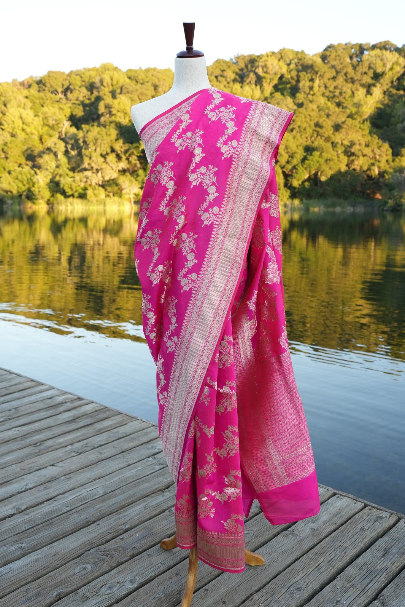 Pink Karwa Benarasi Silk Saree