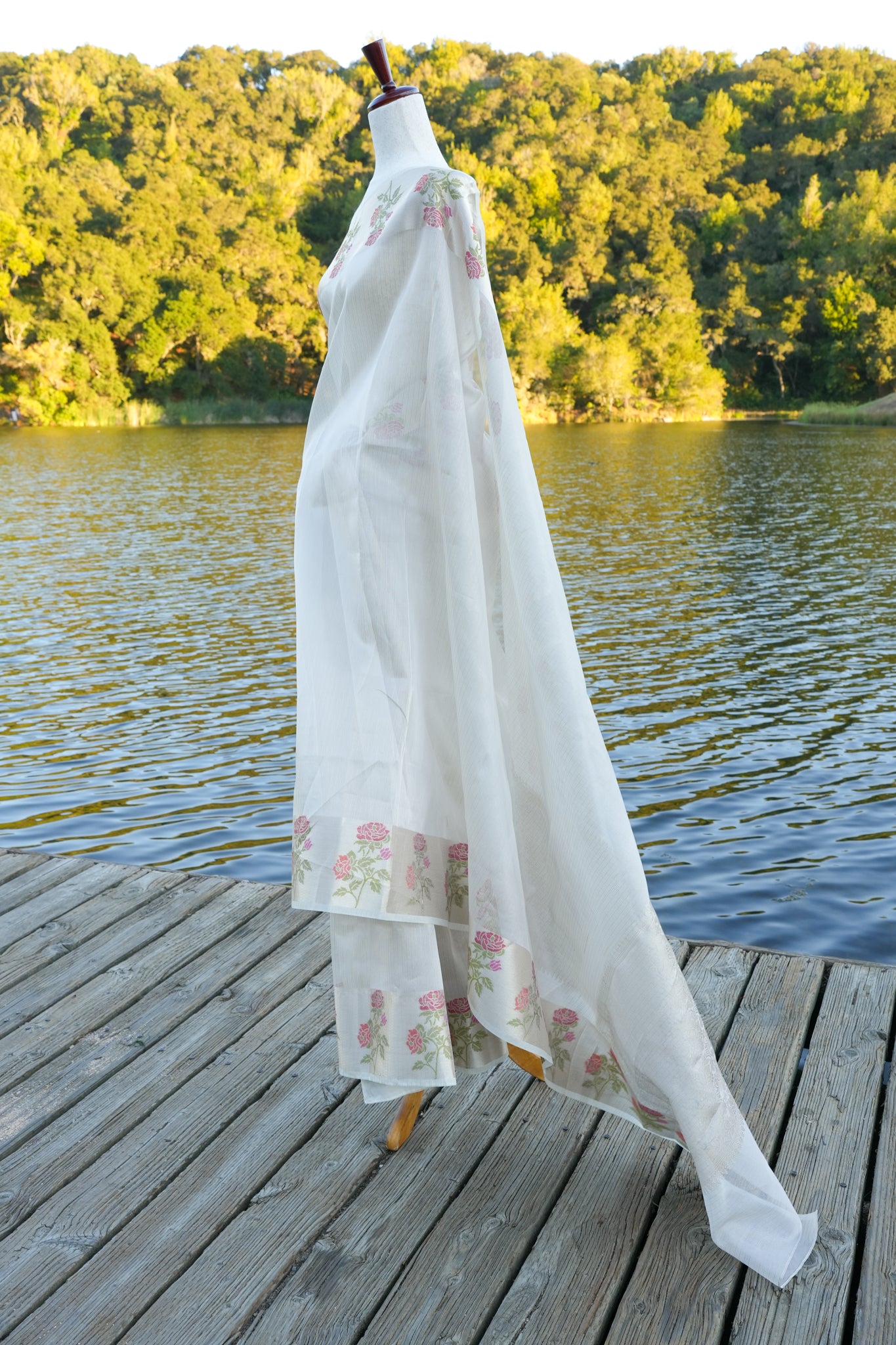 Silver Tissue Silk Saree
