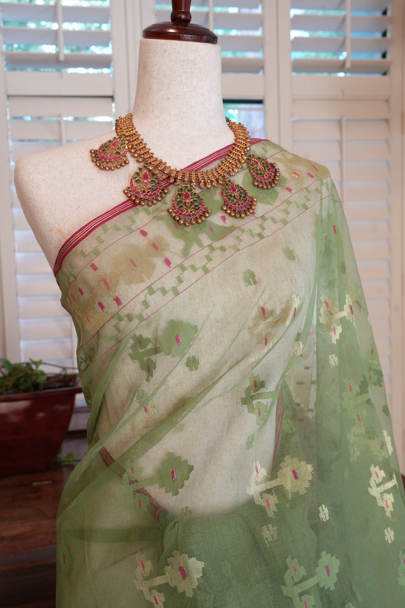 Kochi Kalapata Jamdani saree