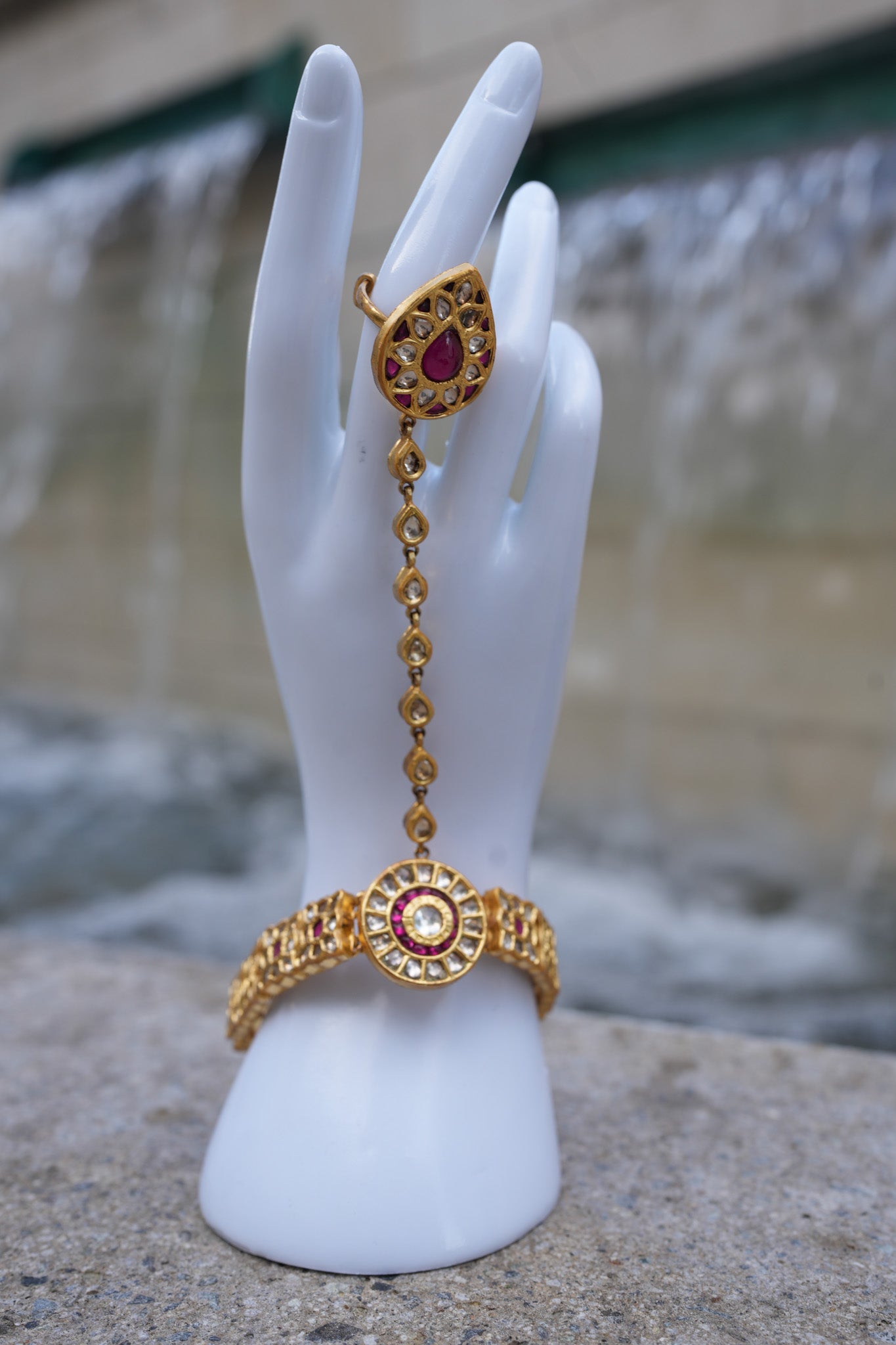 Tribe Amrapali Silver Gold Plated Hathphool