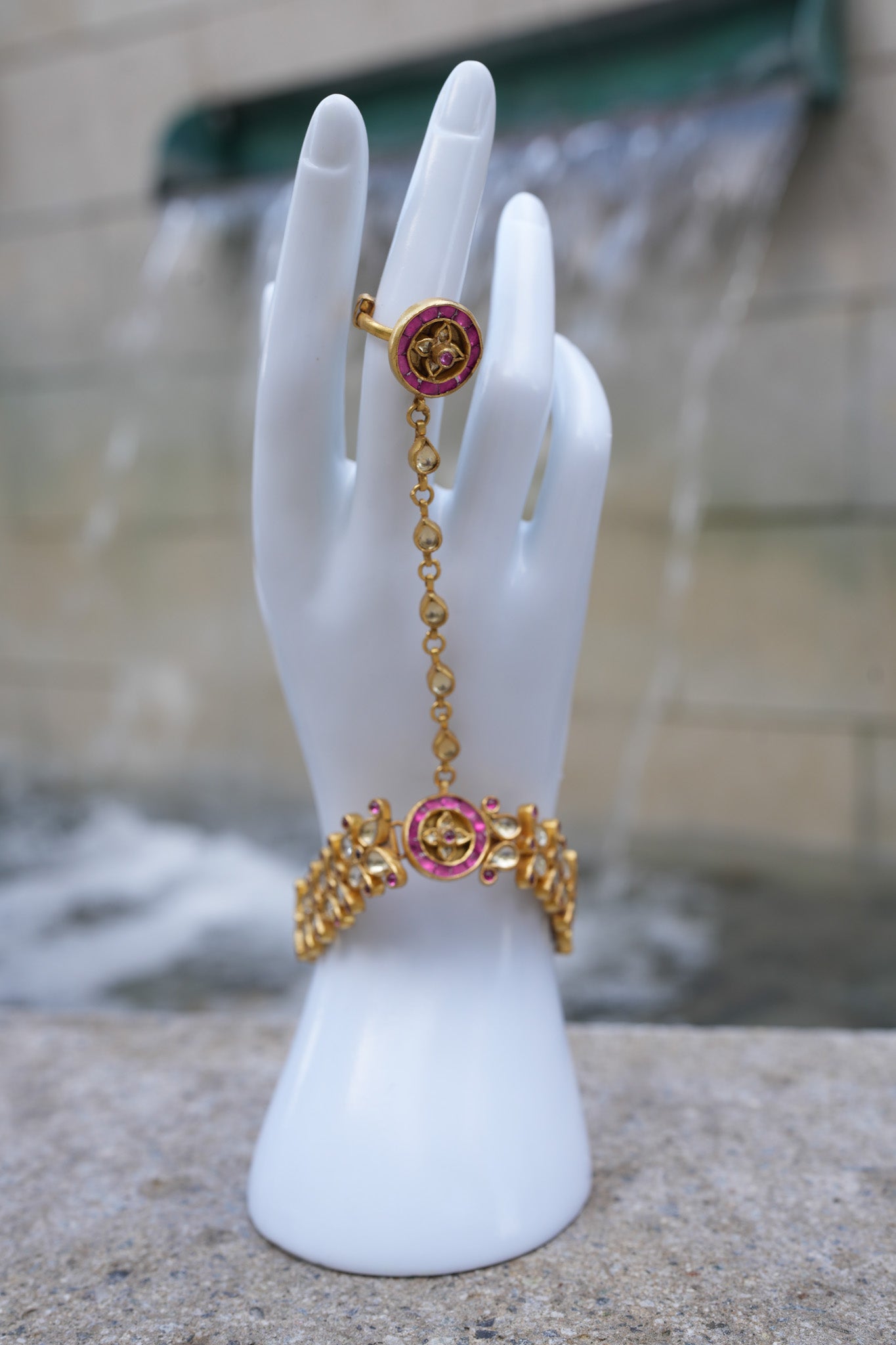 Tribe Amrapali Silver Gold Plated Hathphool