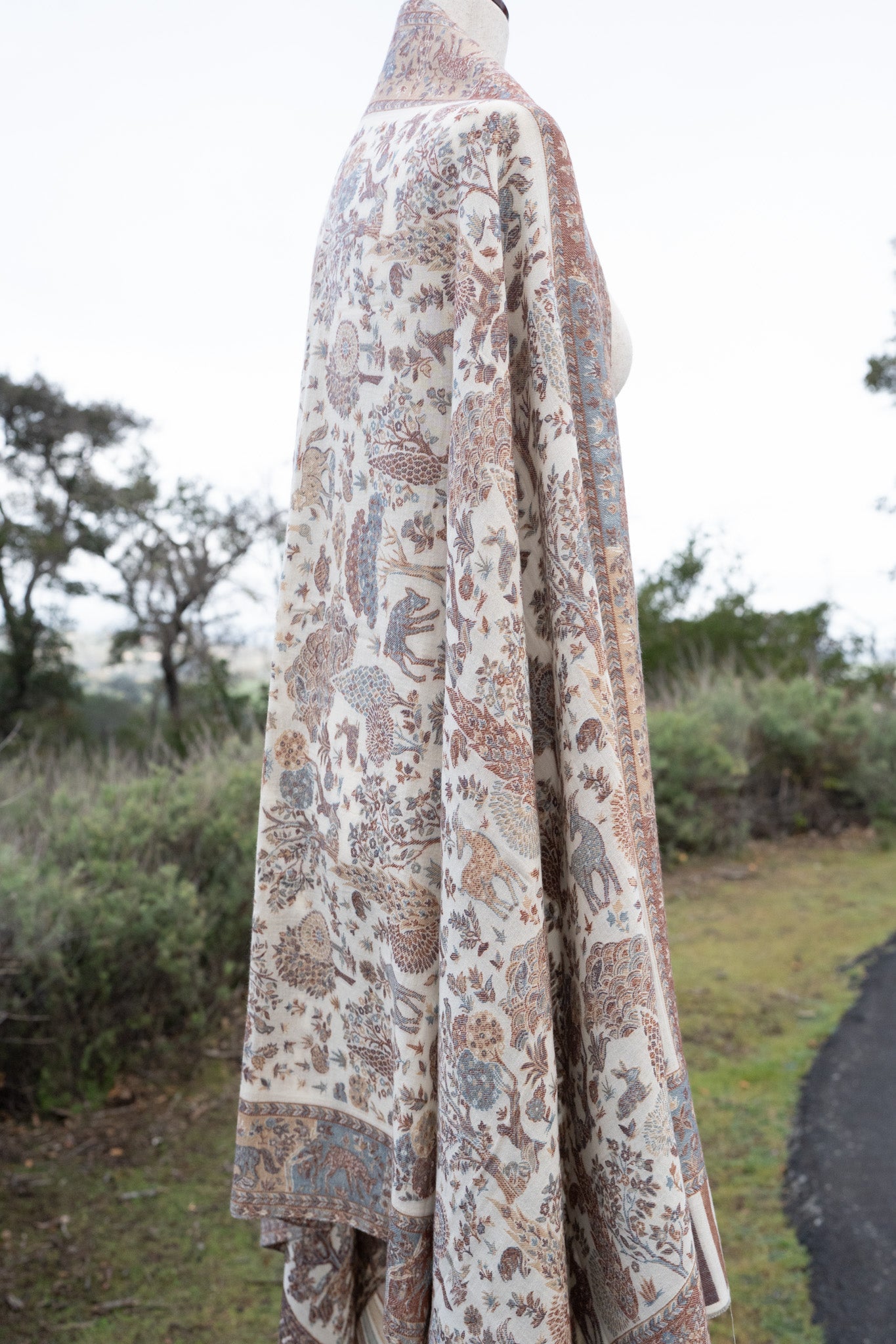 'Into the wild' Kashmiri Wool Shawl