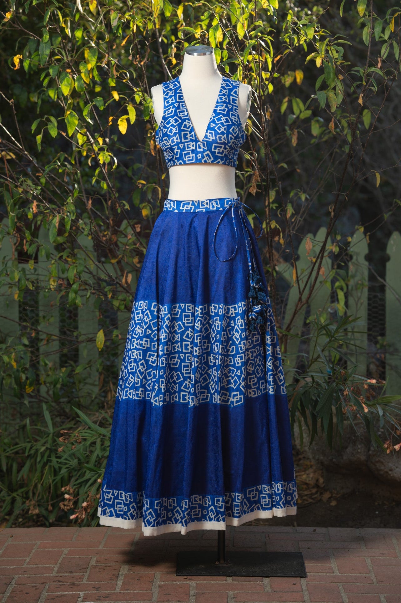Blue Murshidabad Silk Lehenga Set