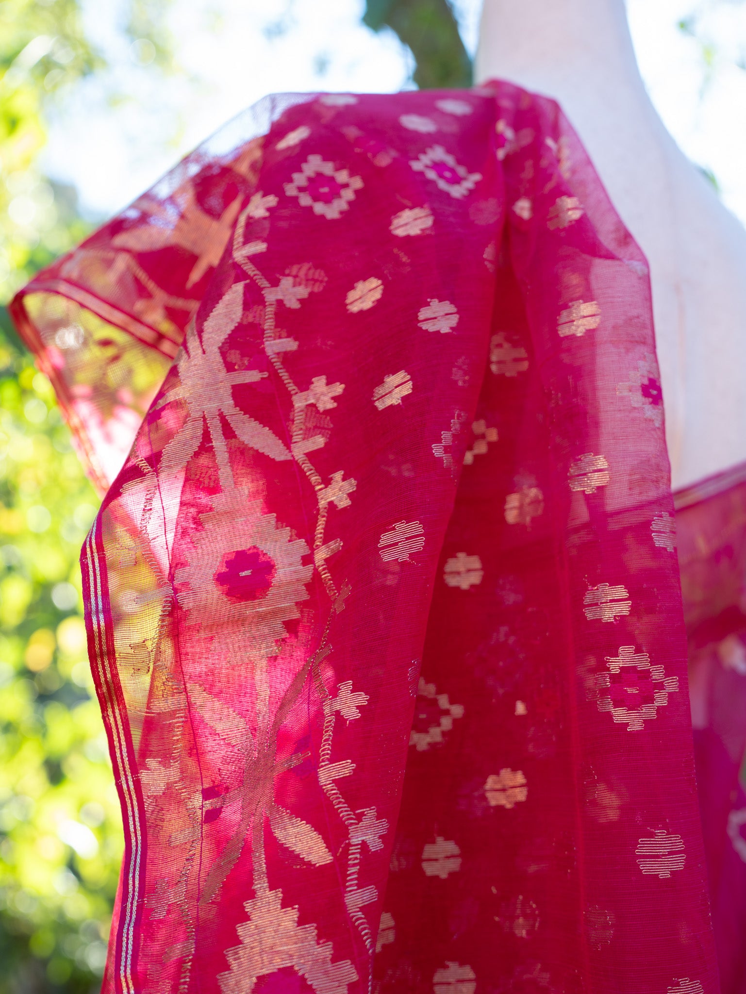 Pink Jamdani Saree