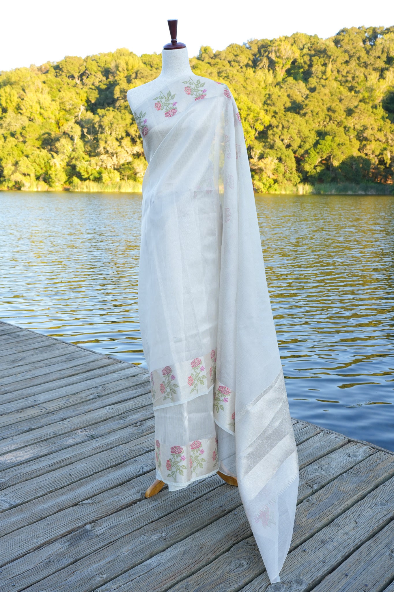 Silver Tissue Silk Saree