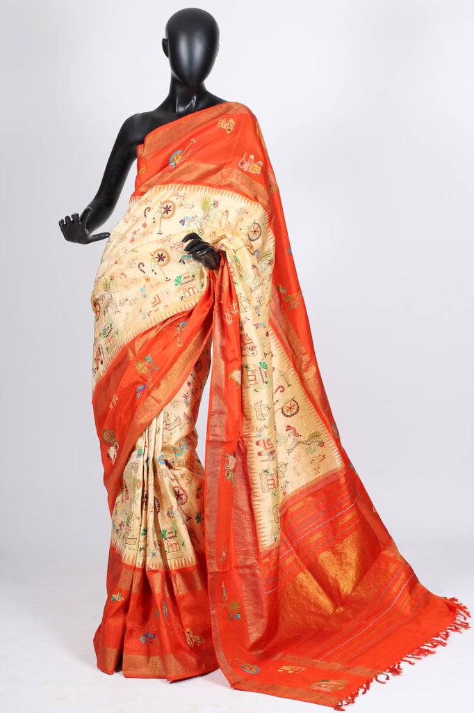 Kanjiveram Kantha Saree