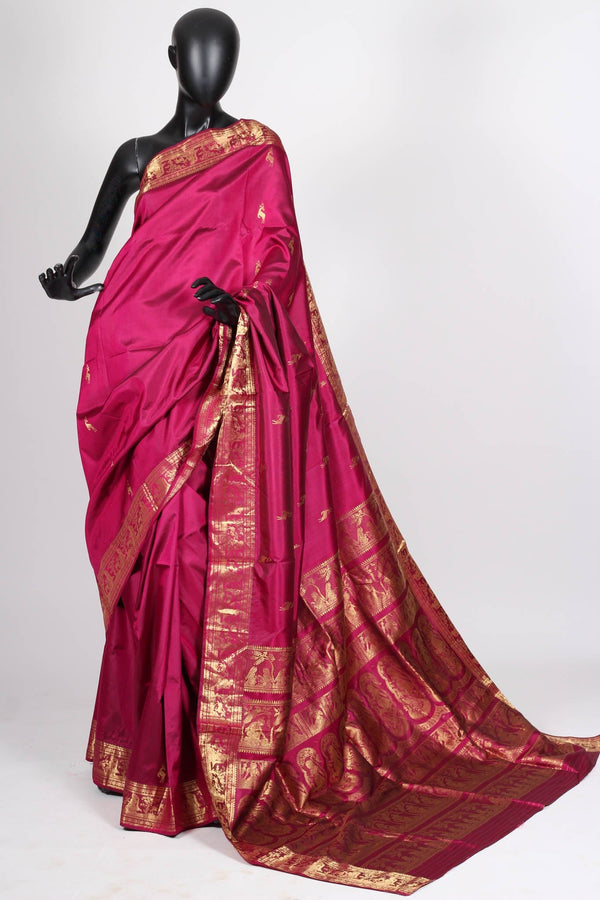 Dark Pink Baluchari saree