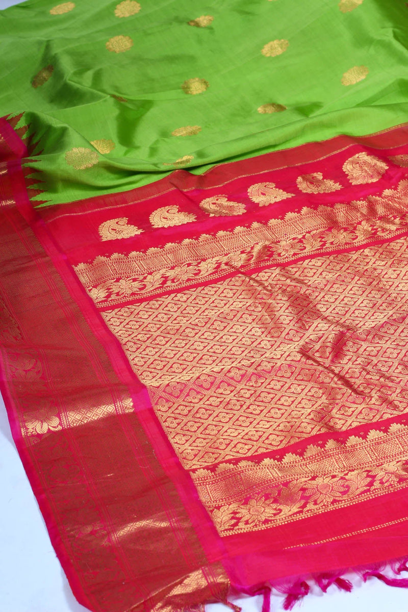 Green gadwal saree